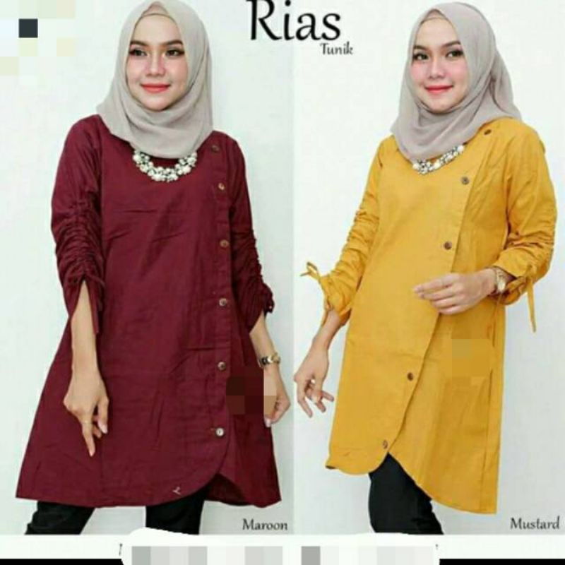 Rias tunik atasan wanita fashion muslim remaja