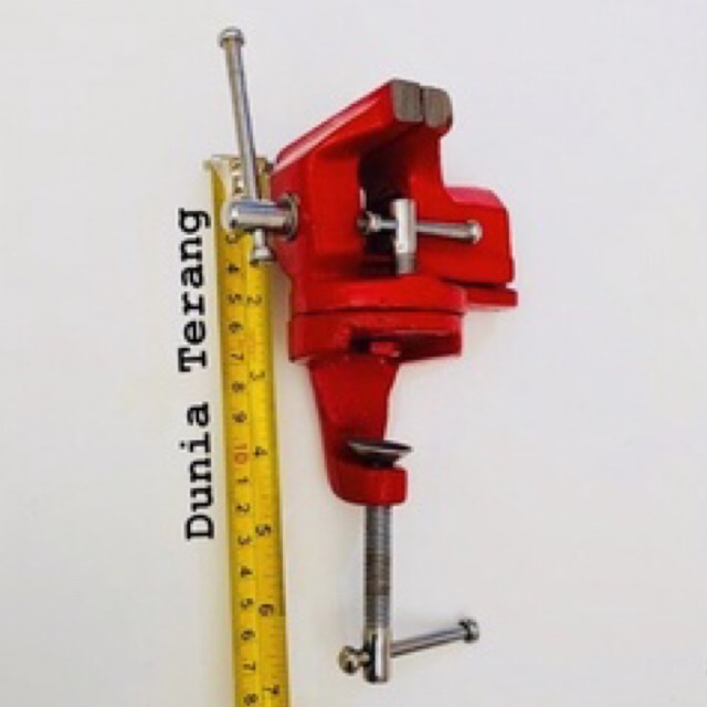 Catok Meja HDT 75mm Swivel Merah - Mini Rotating Crafting Vice Clamp Hobby 3in Ragum Kecil Putar DIY