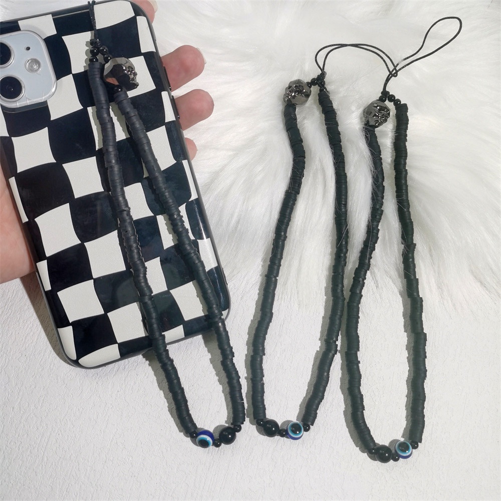 Jennie Tali Lanyard Motif Tulang Tengkorak Bahan Akrilik Anti Hilang Untuk Aksesoris Handphone