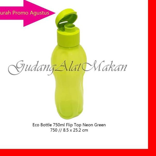 ✬✬ V9D Tupperware Eco Bottle 750ml Hijau Neon tempat minum botol air K ★