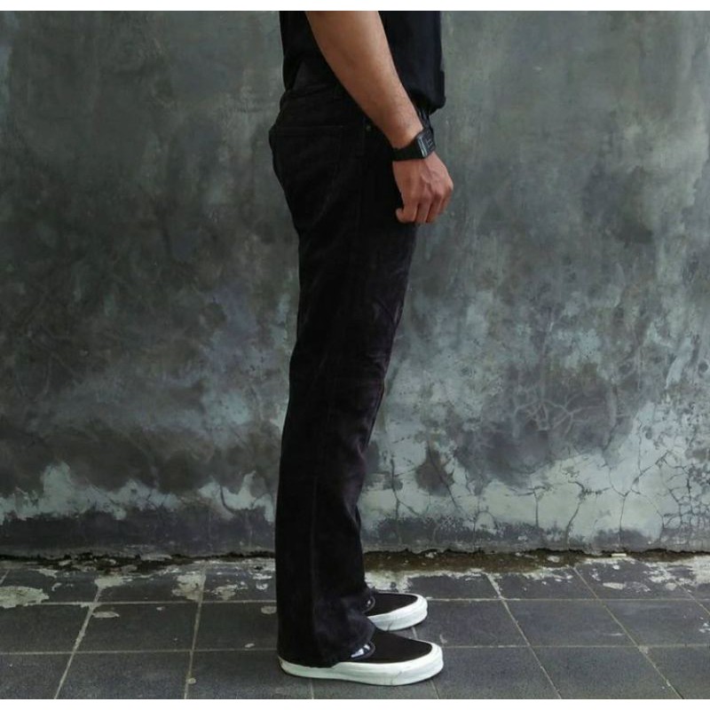 UNIQLO JEANS CORDUROY BLACK STRAIGHT