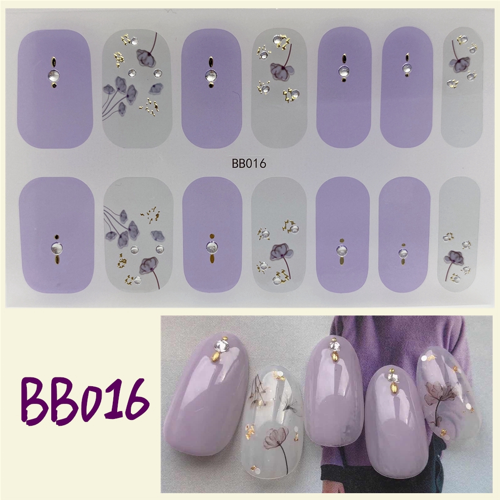 Stiker Kuku 3d Desain Berlian Mutiara Permata Warna-Warni Untuk Manicure Bb001-018