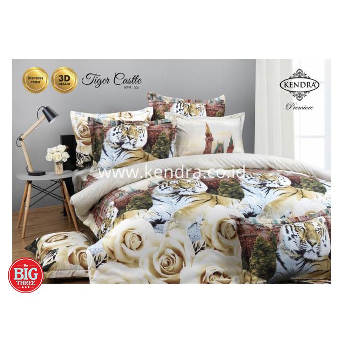 BEDCOVER + SPREI Rumbai 180x200 KENDRA PREMIERE motif EALGE DENIM BEAR PEACOCK - KING SIZE 180 - BC