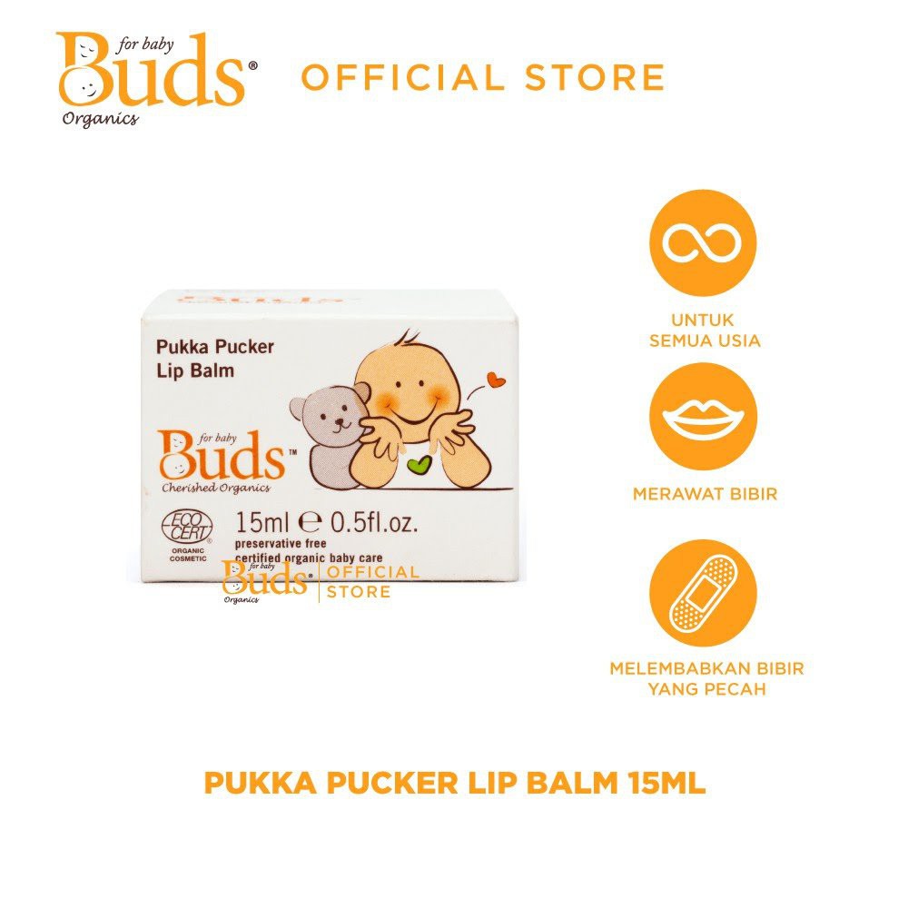 Buds Organic Pukka Pucker Lip Balm 15ml