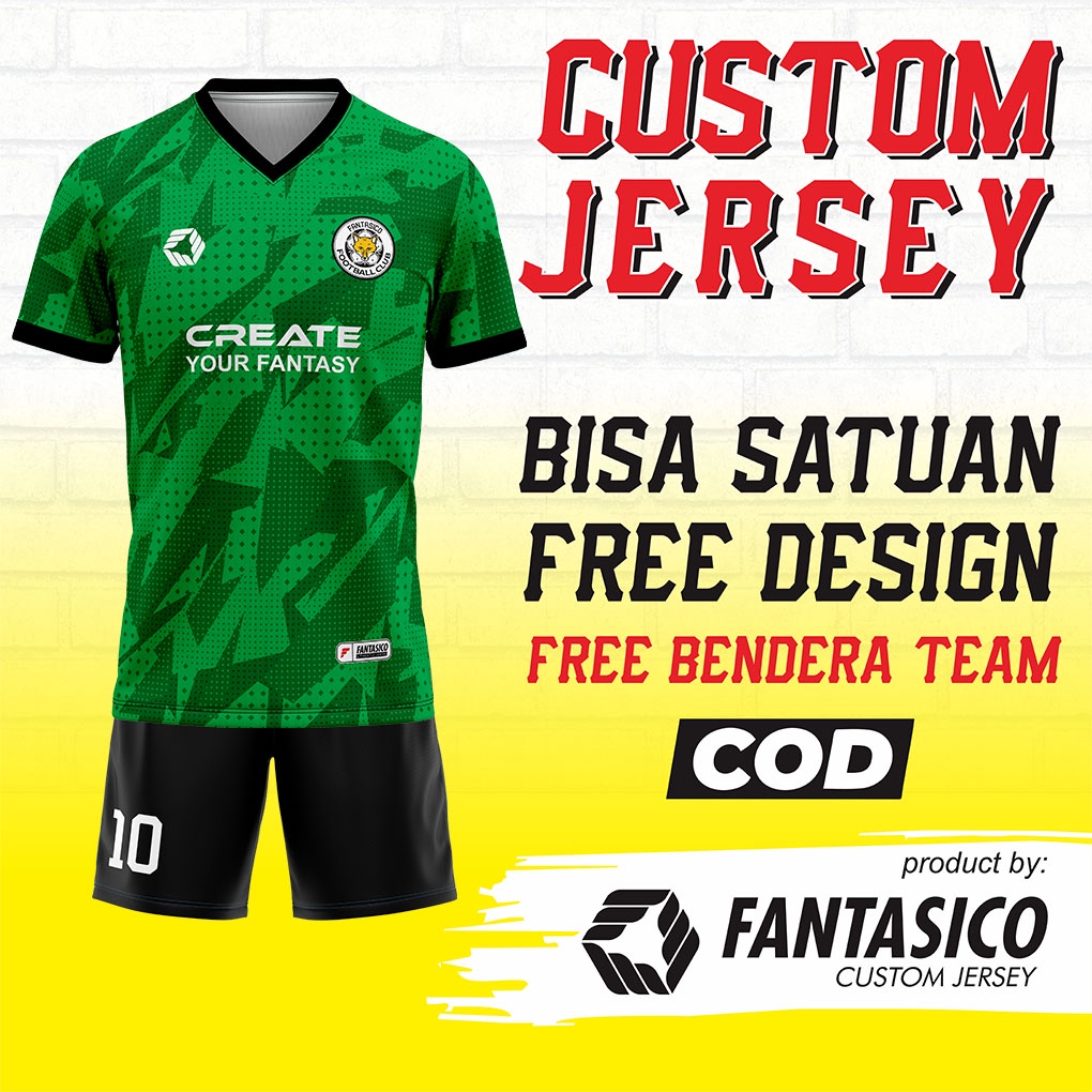 BAru Fantasico Kostum Futsal Custom Baju Kaos Dmnt Jarsey Jersey Setelan Stelan Full Printing Grade 