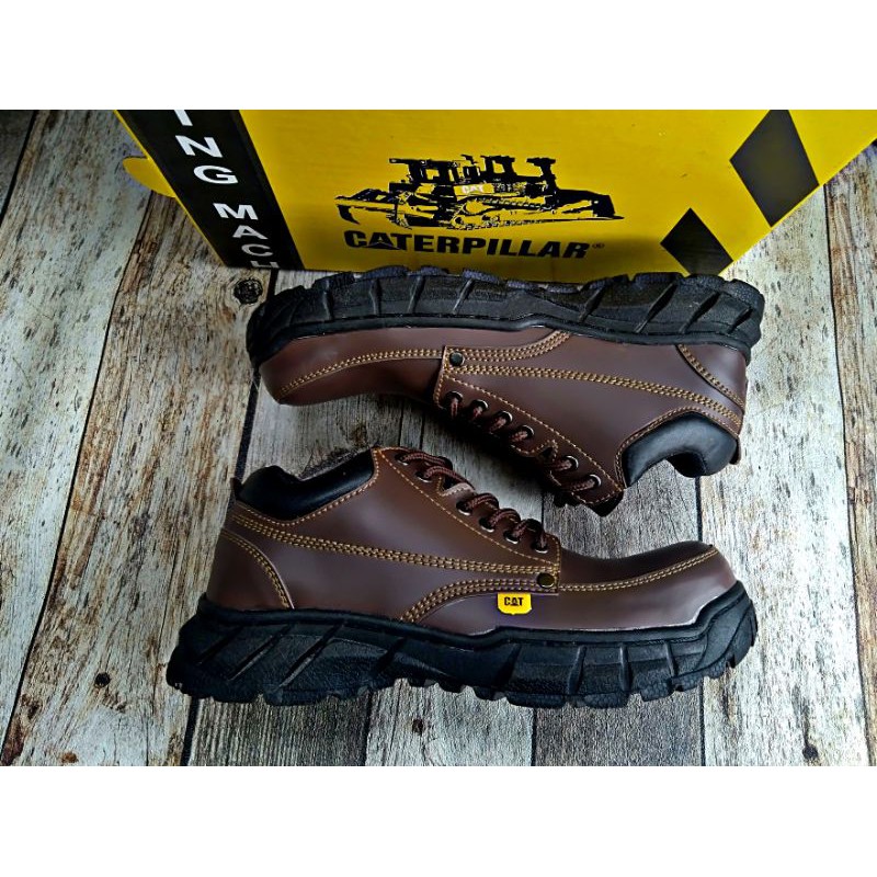 SEPATU SAFETY BOOTS CATERPILLAR PENDEK KERJA PABRIK KANTOR LAPANGAN