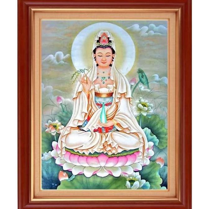 Promo Lukisan Diamond Painting Jadi Dewi Kwan Im Teratai 70*90Cm Full D209