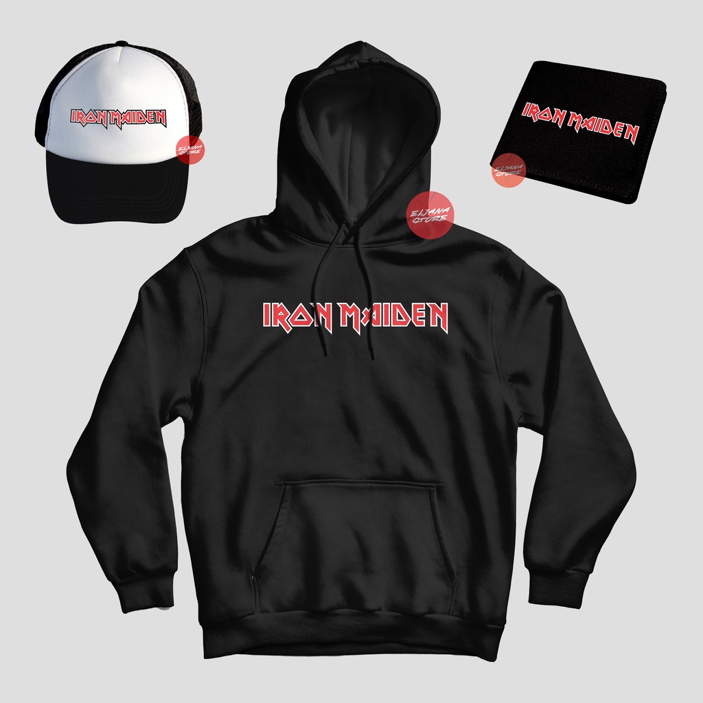 Iron Maiden / Topi Iron Maiden / Hoodie Iron Maiden / Dompet Iron Maiden / Sweater Iron Maiden / Paket Topi Hoodie Dompet Iron Maiden / Topi Band / Hoodie Band / Dompet Band /