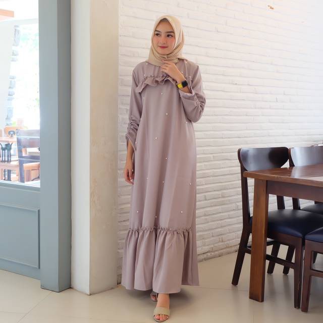 rainbow Bayar Ditempat promo Gamis Varisa Abu bestseller gamis kekinian terbaru