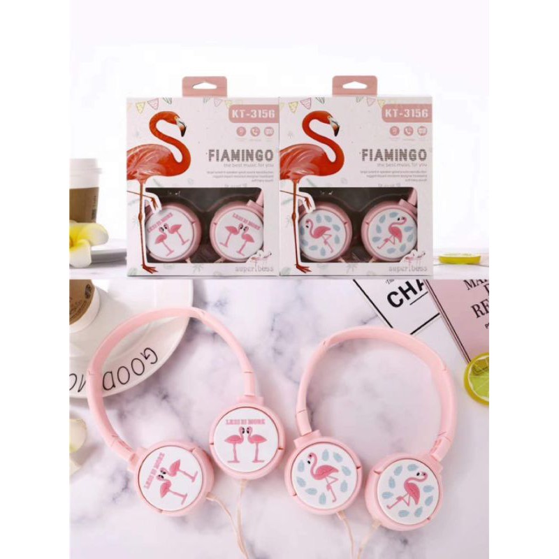 Headphone/headset FLAMINGO super bass Handsfree/ HF bando gaming + mic