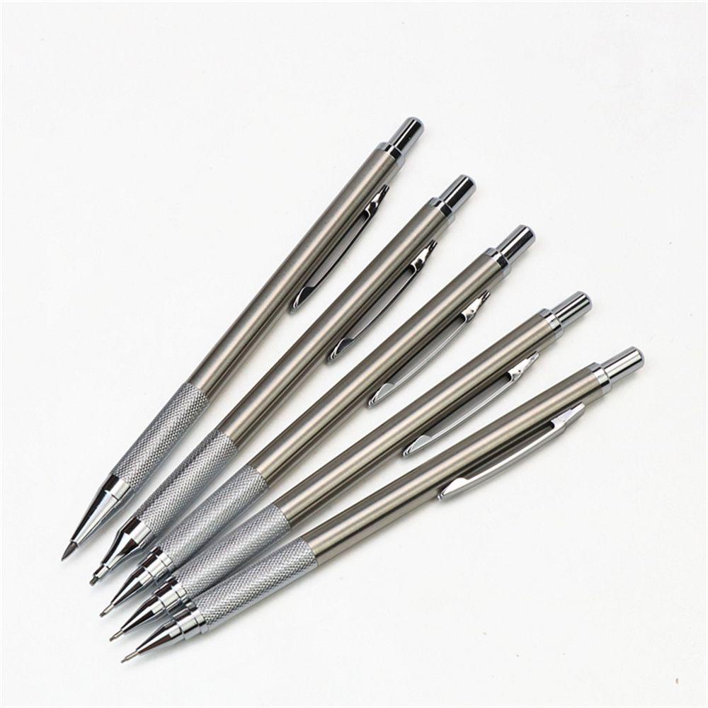 Pensil Mekanik Otomatis 0.5 / 0.7 / 0.9 / 1.3 / 2.0mm Bahan Stainless Steel Untuk Menggambar Sketsa