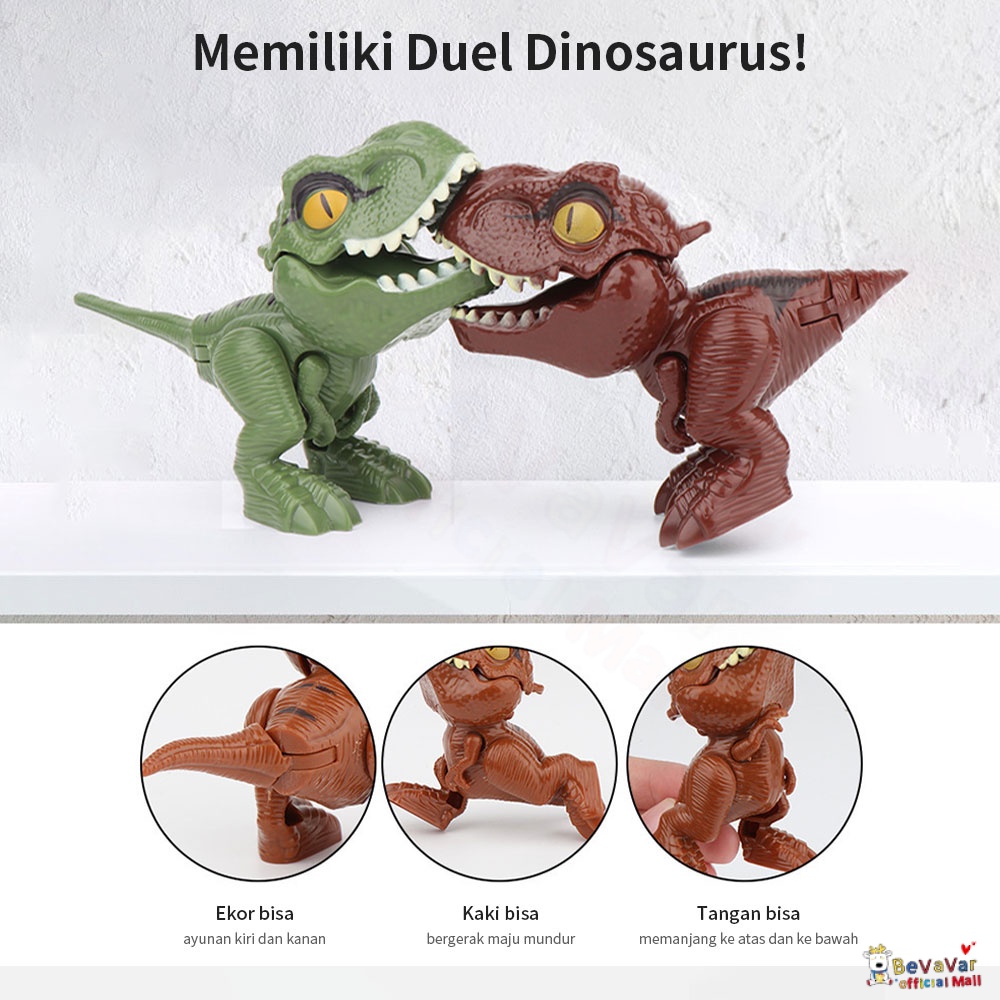 BEVAVAR Mainan Figure Dinosaurus Anak Mainan Dino Gigit Jari