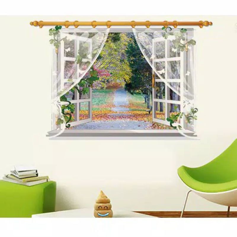 STIKER DINDING 3D MODEL TIRAI TAMAN