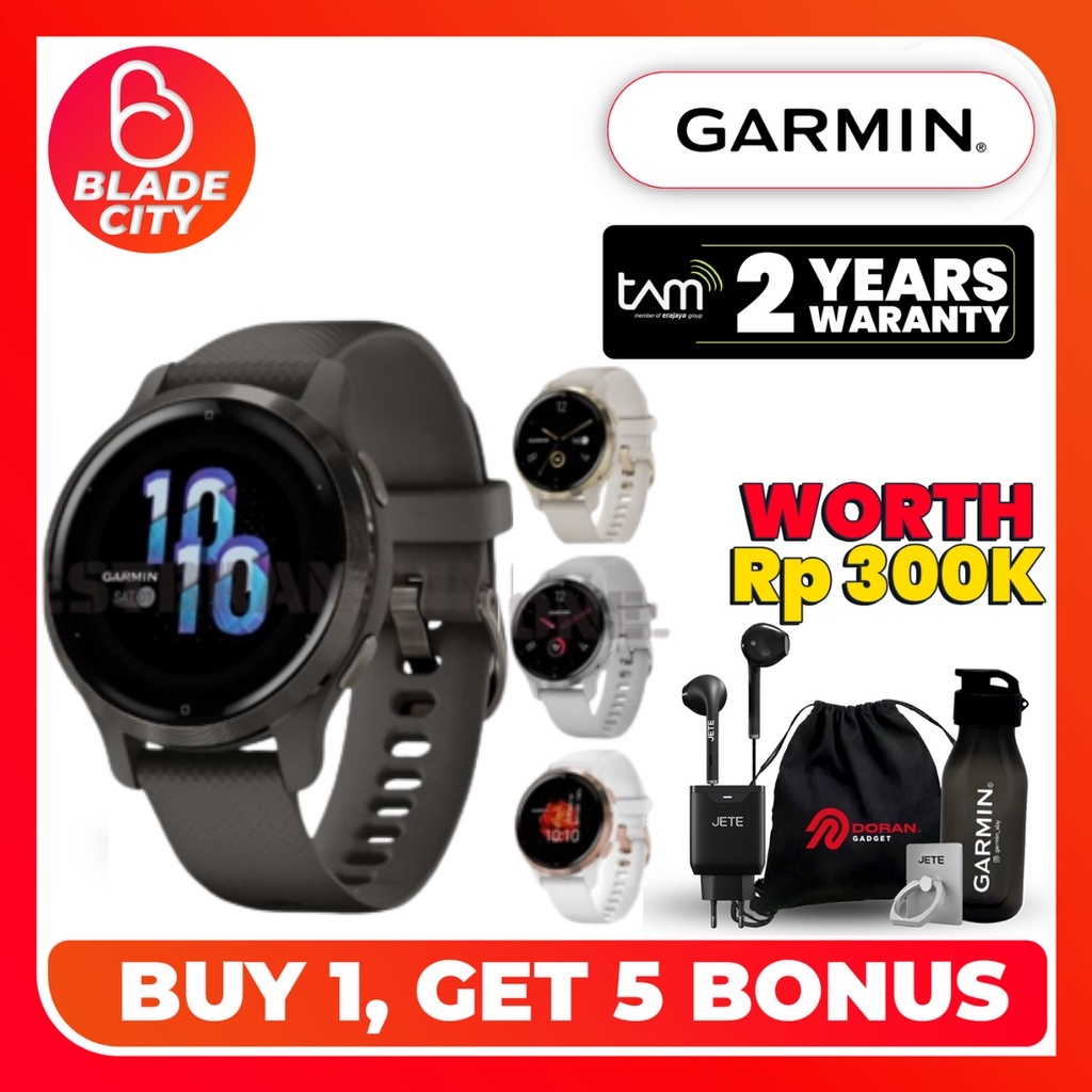 Garmin Venu 2s GPS Amoled Display Series / smartwatch garansi resmi TAM 2 Tahun