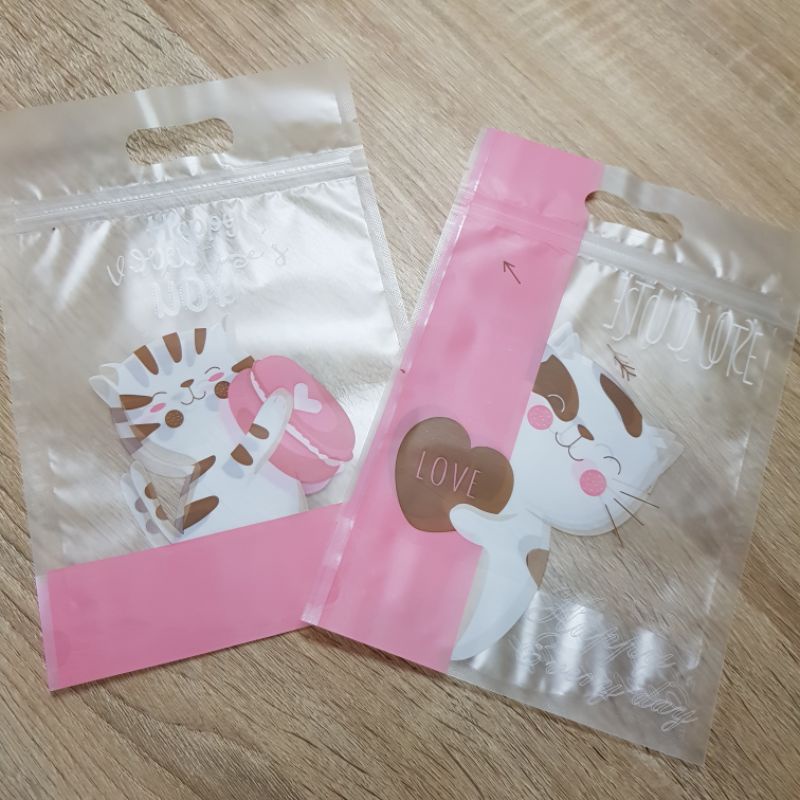 (PZ10) Plastik Ziplock/Seal Kucing Untuk Biskuit Permen Kue