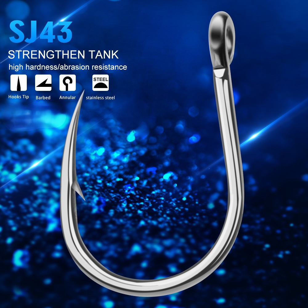 Sea Fishing Stainless Steel Hook Dengan Kait Hoop Berduri Kait Kapal Korosi Anti Air Laut Pengait Plat Besi