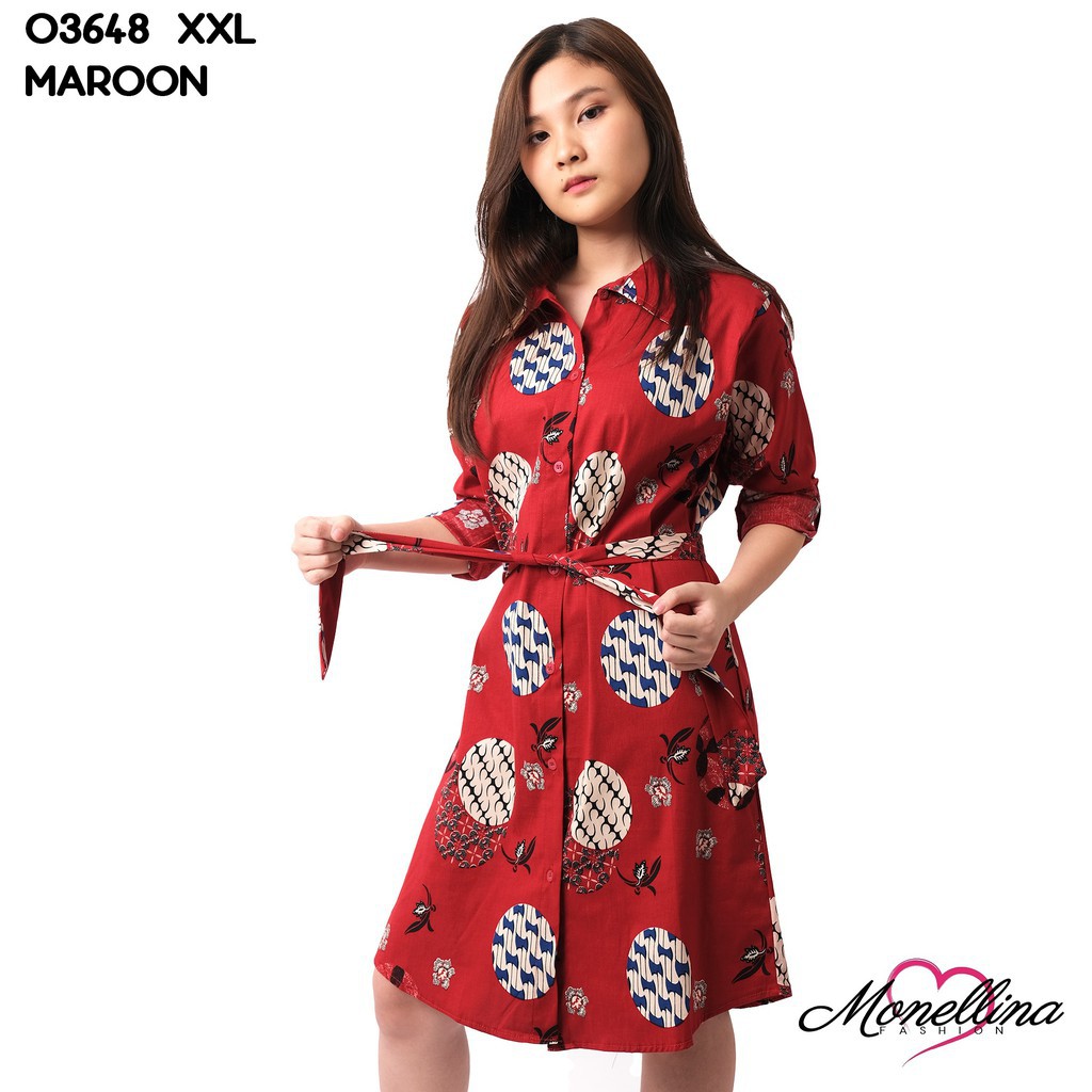 YUGANA - 03648 Baju Tunik Wanita Cewek Korea Atasan Batik XXL Jumbo Wanita Cewek Muslim Kekinian