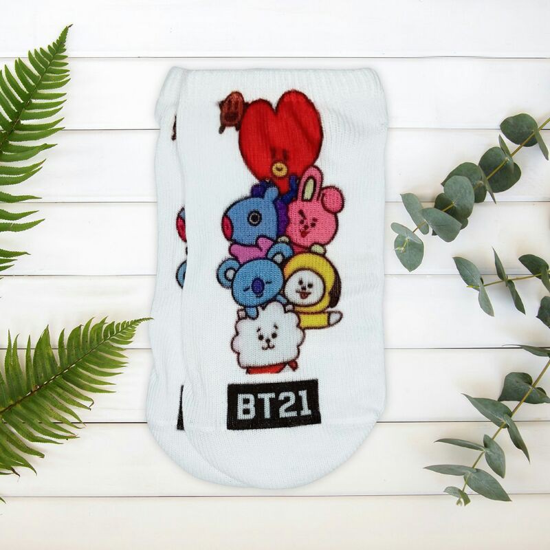 Kaos Kaki Pendek/BT21 Ankle Low socks motif BT21 KAOSKAKI BT21 MURAH KAOSKAKI BTS MALANG-Full Character