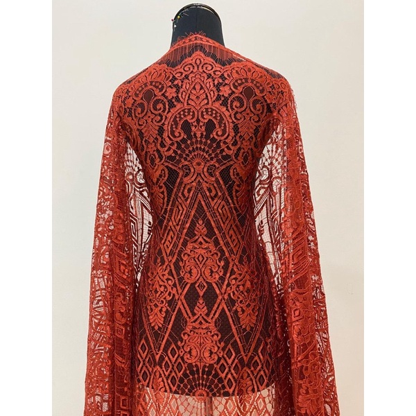 bahan/kain semi prancis/brokat panel prancis/kain panel kebaya/bahan brokat panel