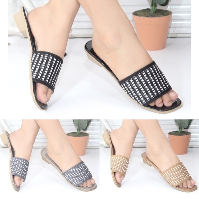 SANDAL SLOP WANITA FLAT TEPLEK KARET SENDAL SELOP PEREMPUAN PESTA KONDANGAN ZZ-01