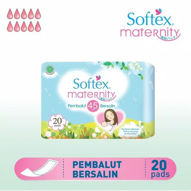 Softex Maternity Pembalut Bersalin 45 cm isi 10pads 20 pads/Pembalut Wanita/Maternity Pads