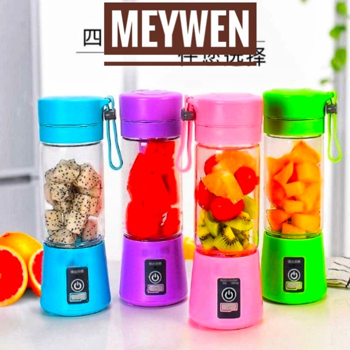 Diskon juicer portable 6 pisau blender - Biru Murah