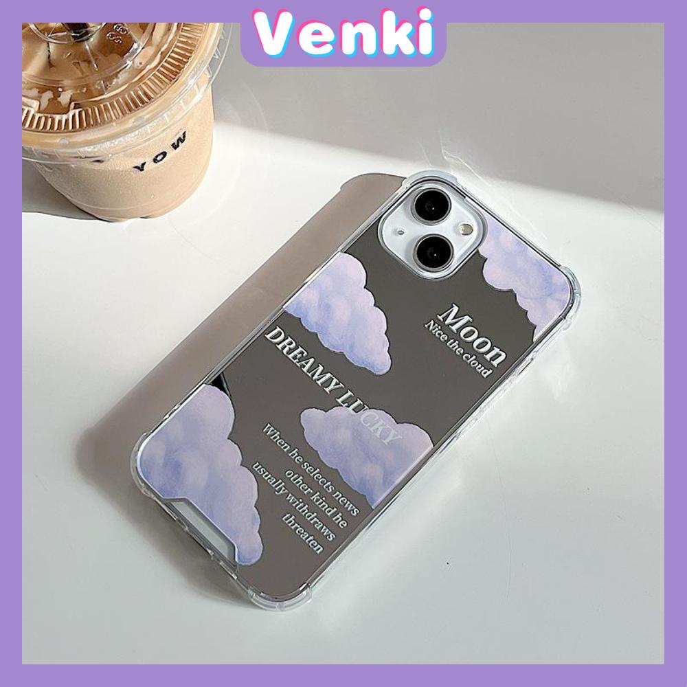 iPhone Case Acrylic Luxury Makeup Mirror Airbag Shockproof Protection Camera Purple Clouds Cute Compatible For iPhone 11 iPhone 13 Pro Max iPhone 12 Pro Max iPhone 7 Plus iPhone xr