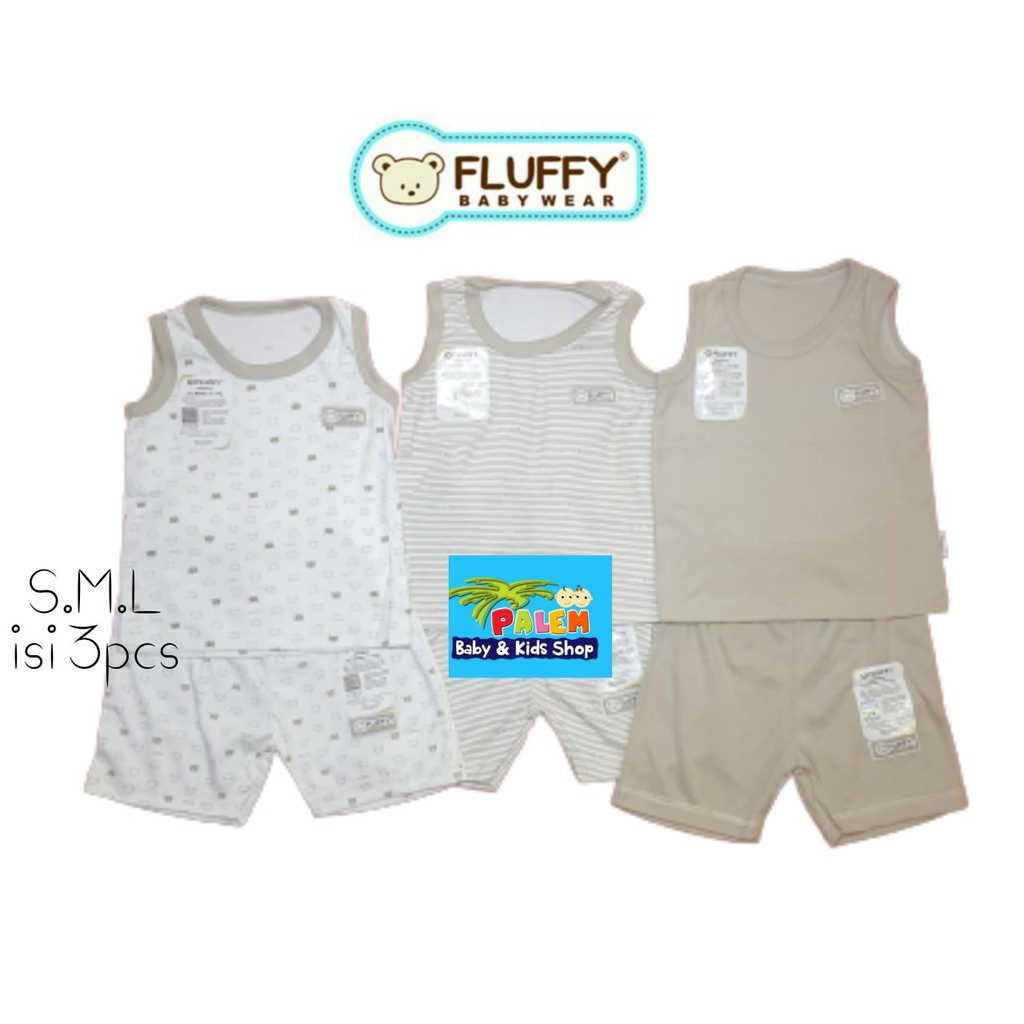 fluffy setelan singlet celana pendek (s m l)