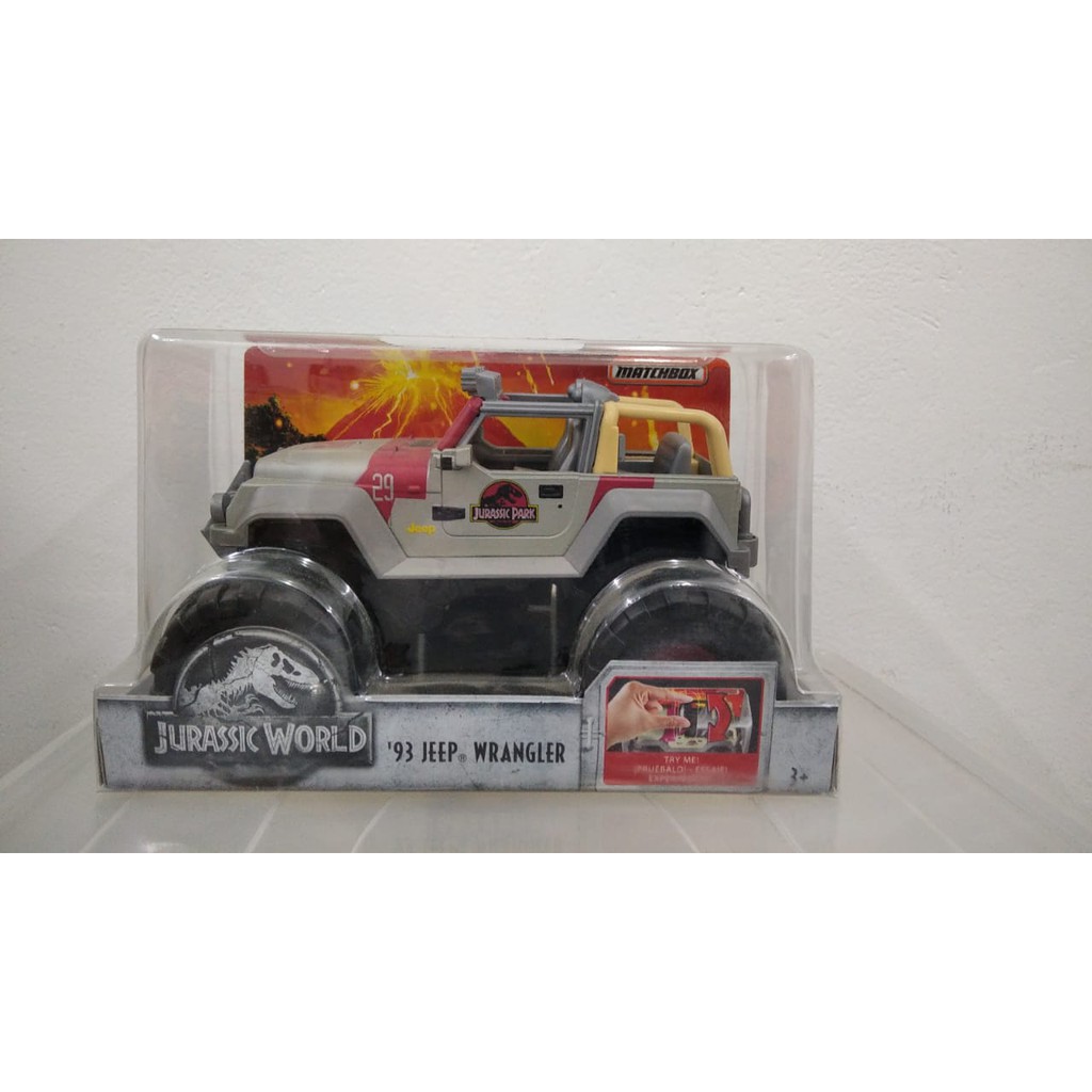 Diecast Matchbox 93 JEEP WRANGLER JURRASIC WORLD MBX Skala 24 Mobil Mainan Anak