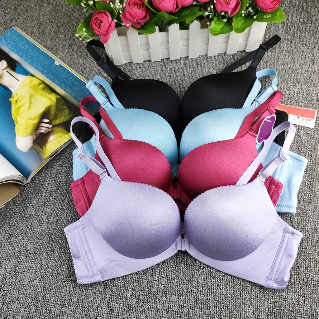 BRA WANITA BW- 6125 , KAITAN DEPAN IMPORT TIDAK ADA KAWAT BUSA NYAMAN BAGIAN TIPIS PAS RAMPING BERNAPAS TIGA DIMENSI BH TIDAK ADA JEJAK TIDAK LICIN LEMBUT BRA TEBAL SIZE 32-38