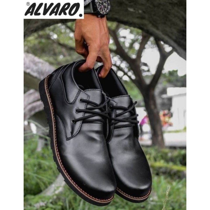 COLE BLACK | ALVARO x MR.JOE | Sepatu Pantofel Santai Kasual Kerja Kuliah Pria/