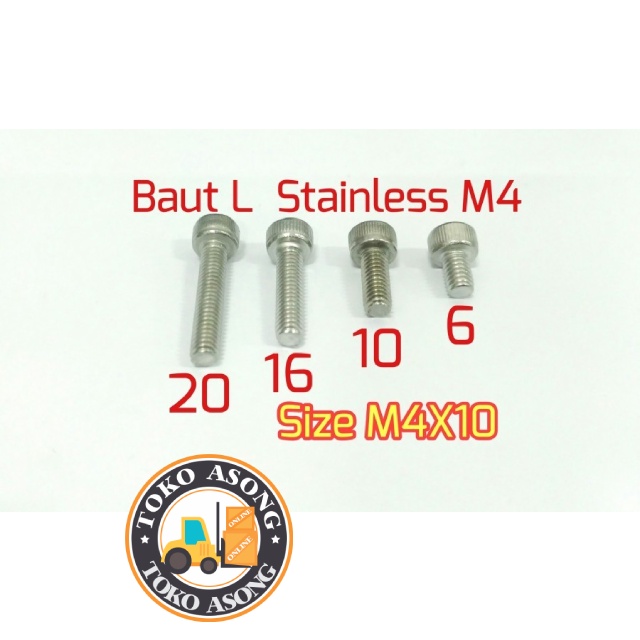 Baut L Stainless Steel M4 X 10 Stenlis