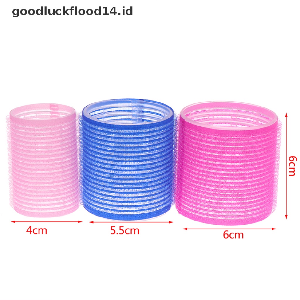 [OOID] 6Pcs Adhesive Hair Rollers DIY Magic Hair Curlers Self Grip Holding Rollers Tool ID