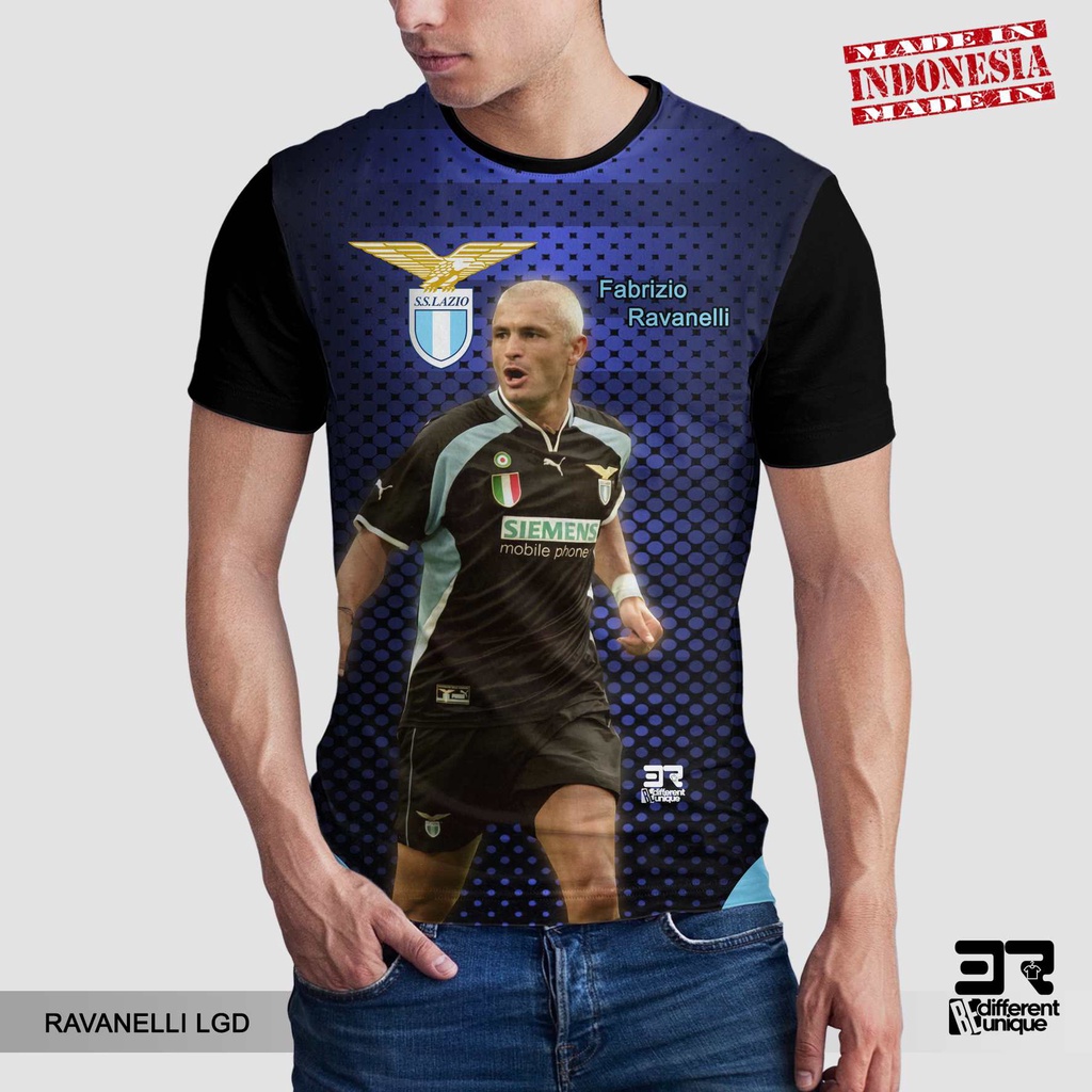 [ COD ] KAOS PRINTING GAMBAR TEAM SEPAKBOLA LAZIO RAVANELLI - BAJU SEPAK BOLA INTERNASIONAL DISTRO O
