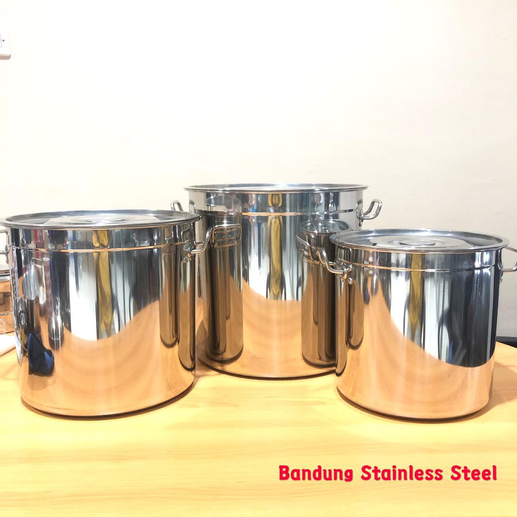 Stok Pot 40cm besar tebal panci sup Tinggi multifungsi stainless 48L