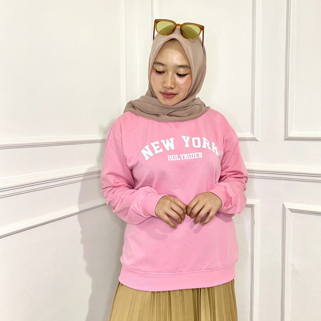 NEW YORK HOLYRIDER SWEATER  II SWEATER NY CRAWNECK PRIA DAN WANITA II 11 WARNA