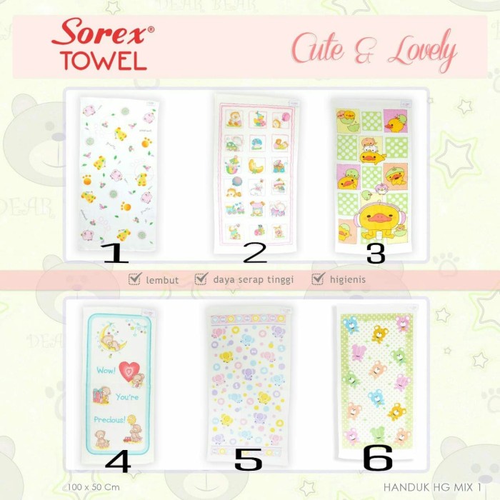 Sorex Handuk Mandi Bayi dan Balita Handuk Gull Animal Series Size 100 x 50cm