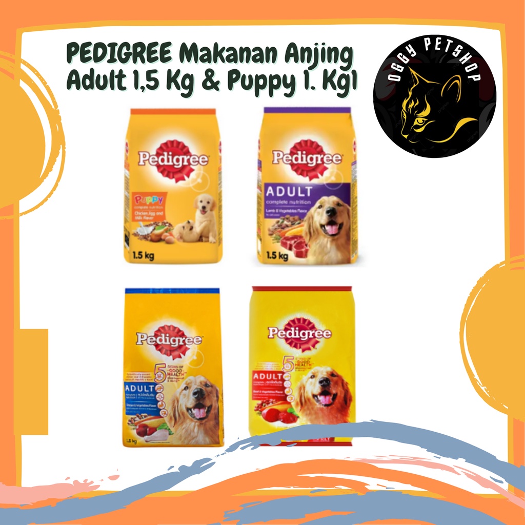 PEDIGREE Makanan Anjing Kering  Adult MINI 1,3 KG &amp; Puppy 1.5 Kg