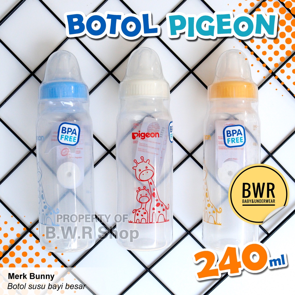 Botol PIGEON 240ml / 120ml / 60ml Set Botol Susu Bayi BPA Free Higienis || Bwr IX