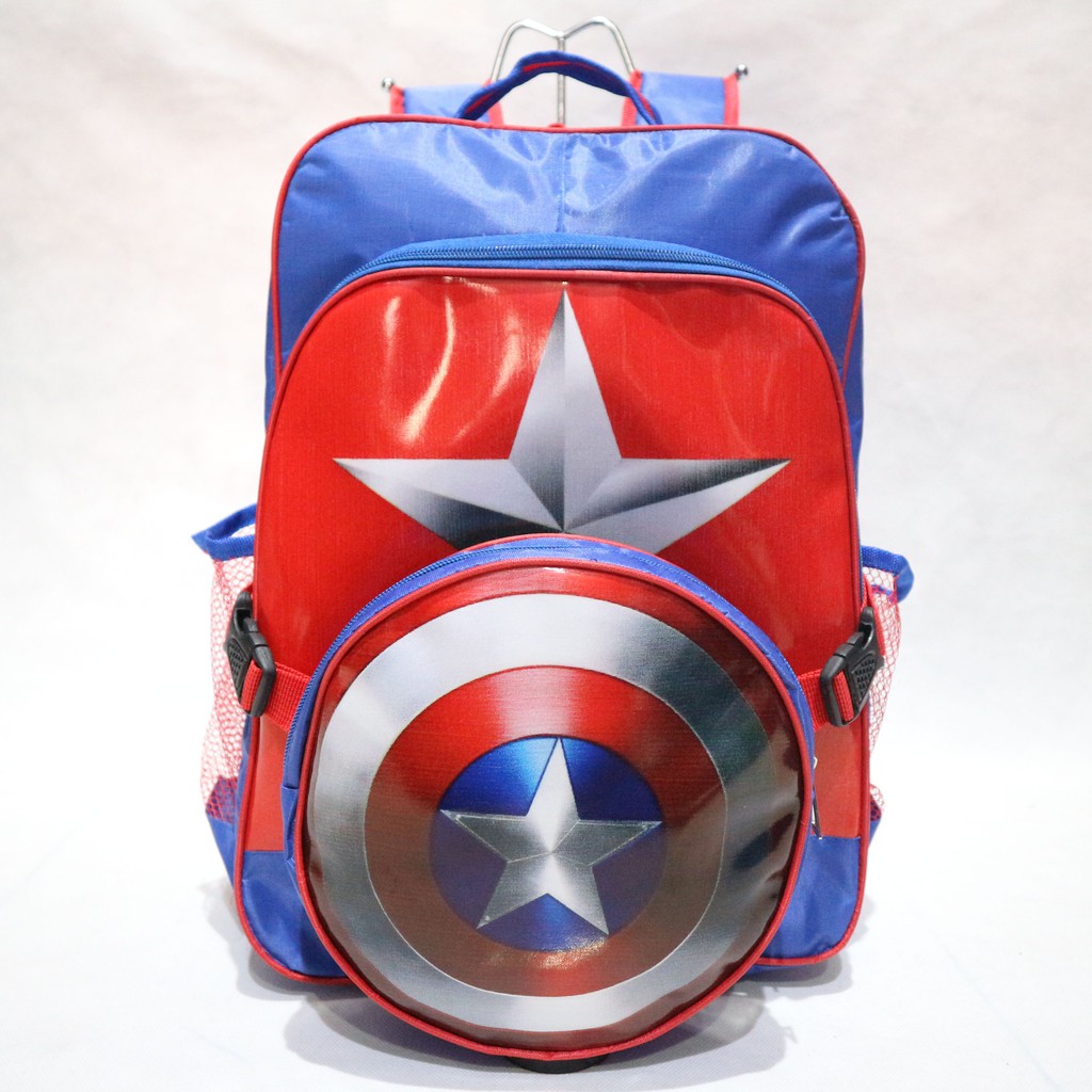 Tas Ransel Anak PAUD / TK / SD Karakter Captain America Back Pack | FREE Selempang