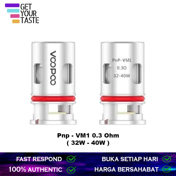 Coil Voopoo PNP Replacement Authentic - Vinci Pod Mod - 0.3 ohm - 0.45 ohm - 0.6 ohm - 0.8 ohm