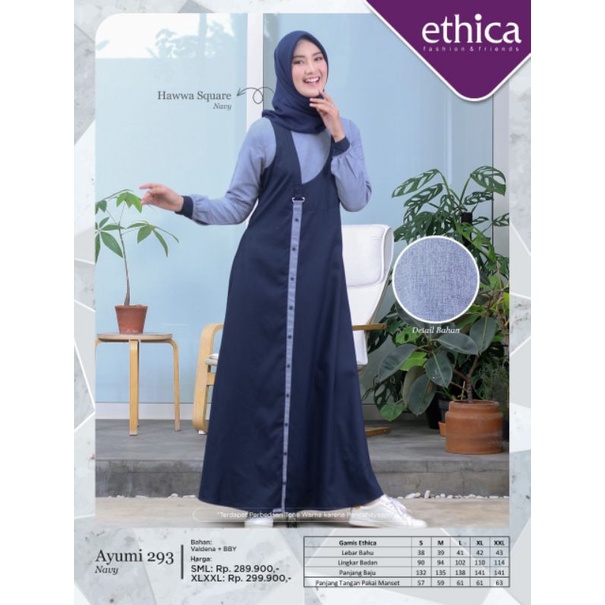 AYUMI 293 | NAVY | DISKON GAMIS ETHICA TERBARU