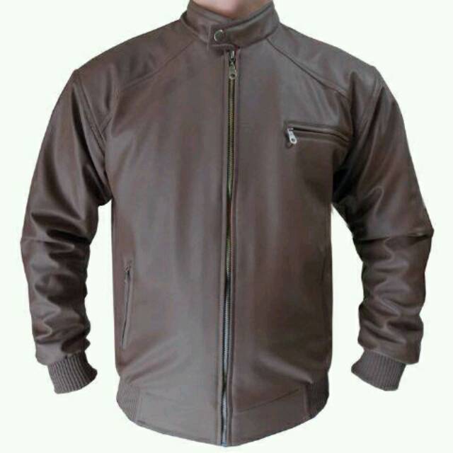 Jaket Kulit OSCAR Pria Jumbo / Jaket Motor Anti Air / Jaket Kulit Pria