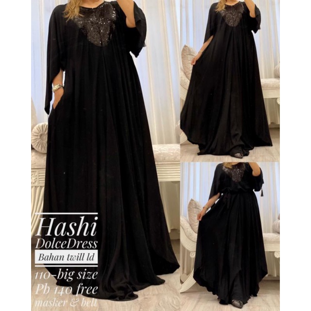 Daster Arab DOLCE HASHI Dress Mewah Premium TWILL