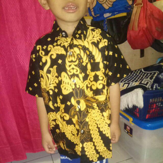 Kemeja Batik Anak Lengan Pendek Umur 4-11 Tahun Batik Pekalongan Bahan Katun Halus Nyaman  Adem Cod