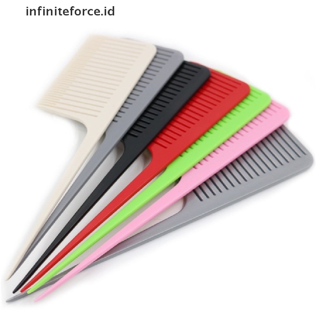 (infiniteforce.id) Sisir Gigi Lebar Dengan Gagang Kait Untuk Cat Rambut