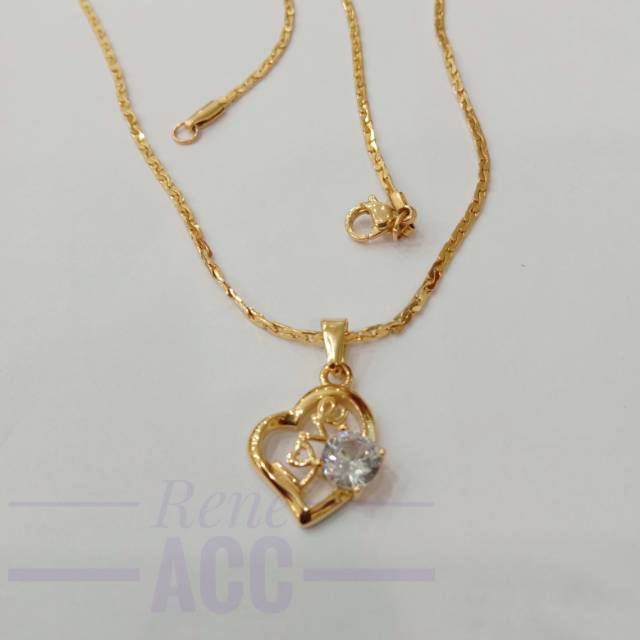 Kalung Titanium wanita gold anti karat