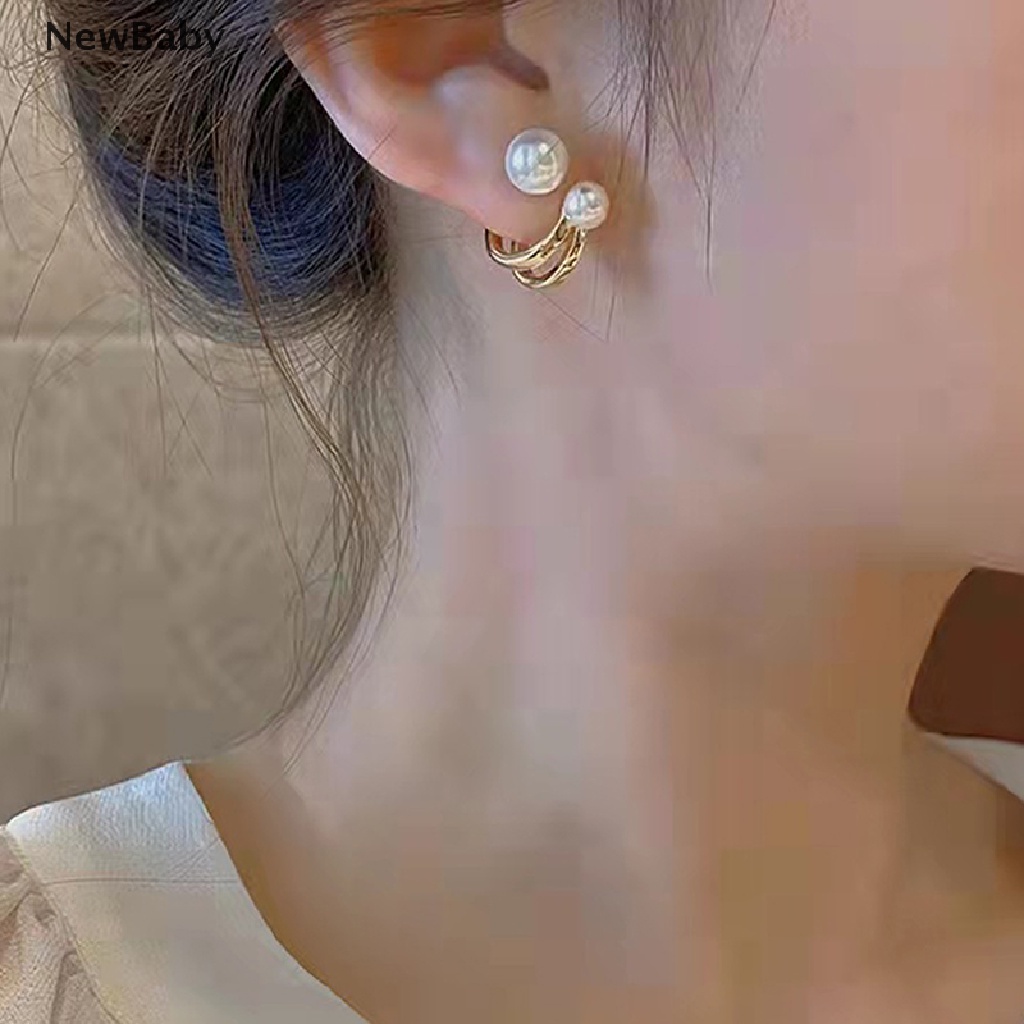 Anting Stud Mutiara Gaya Retro Korea Untuk Pesta Natal