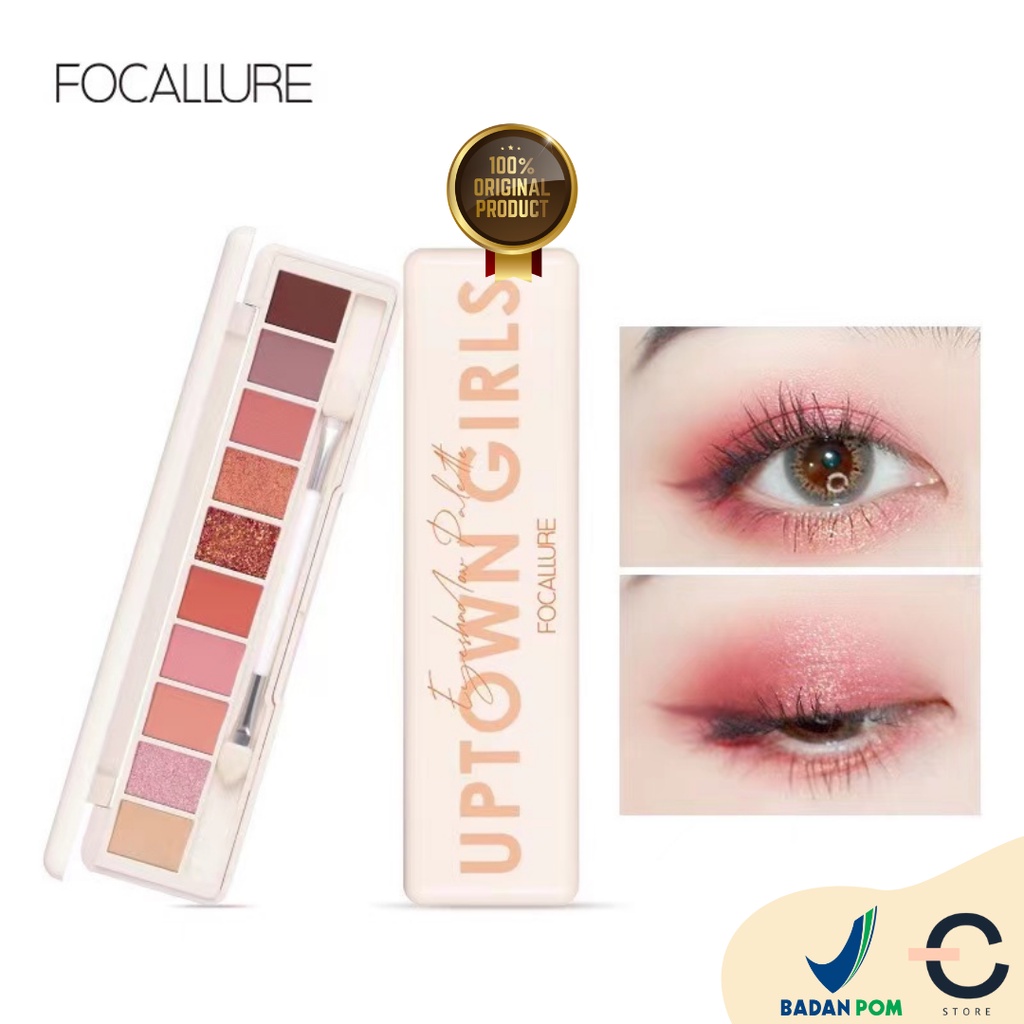 [ORI BPOM] FOCALLURE 10 Warna Glitter Eyeshadow palette - kosmetik Mata | FA158