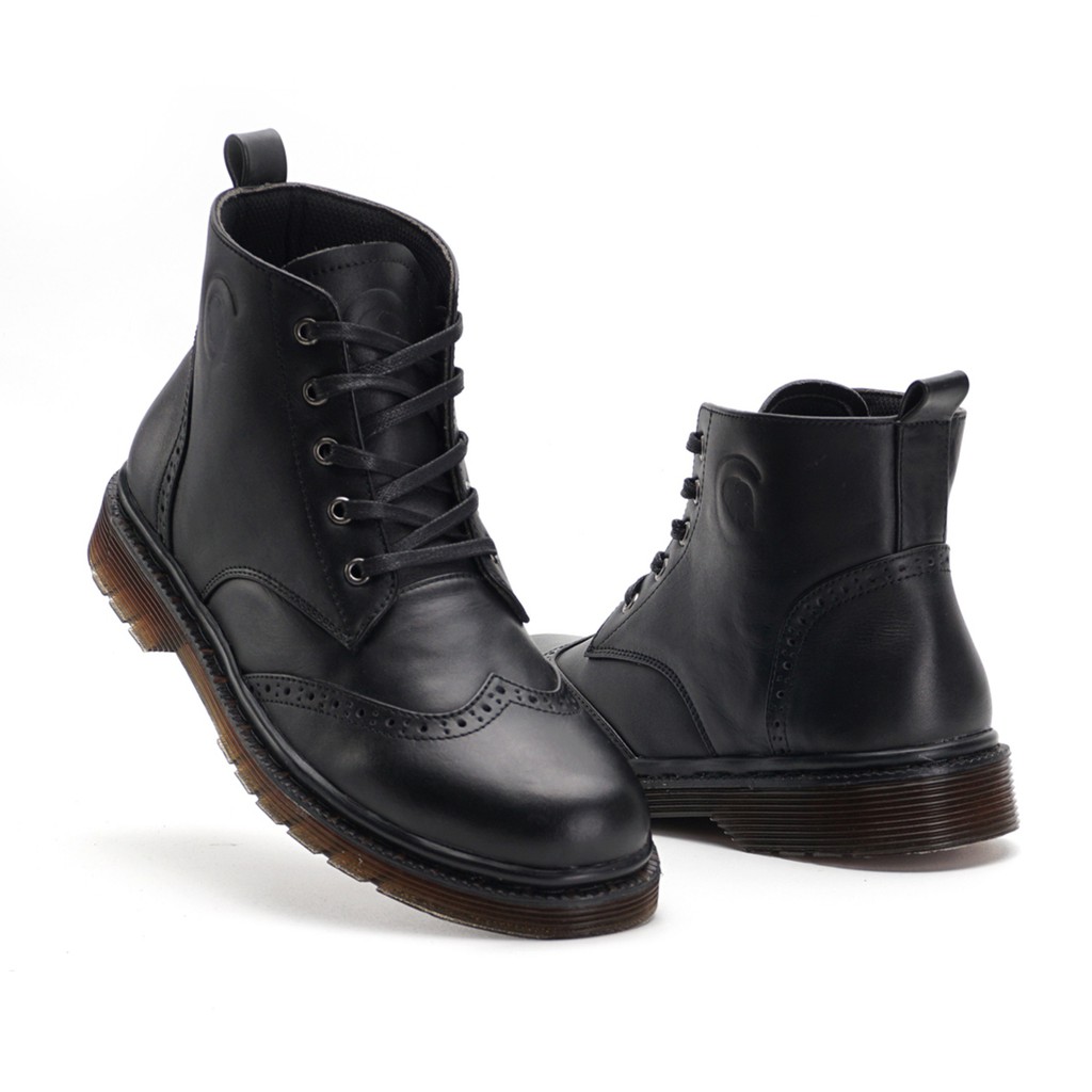 PELLIFE BLACK (KULIT ASLI) |ManNeedMe x Greata| Sepatu Boots Pria Casual ORIGINAL